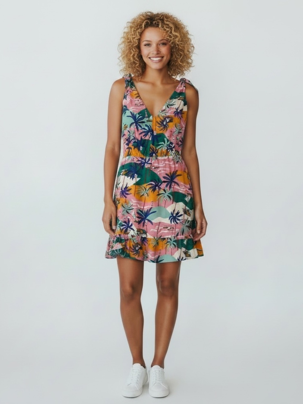 Sam Edelman Coastal Tropical Print Tie Strap Dress (12)